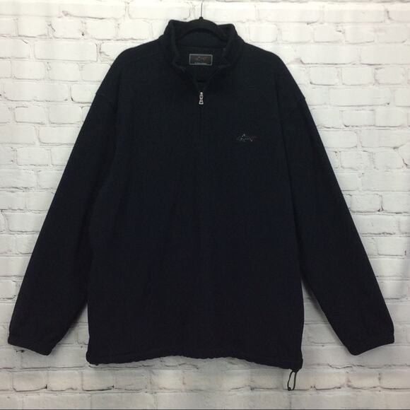 Greg Norman Fleece Pullover Men's Size XL Navy 1/4 Zip Golf Athleisure Mock Neck - Picture 1 of 8